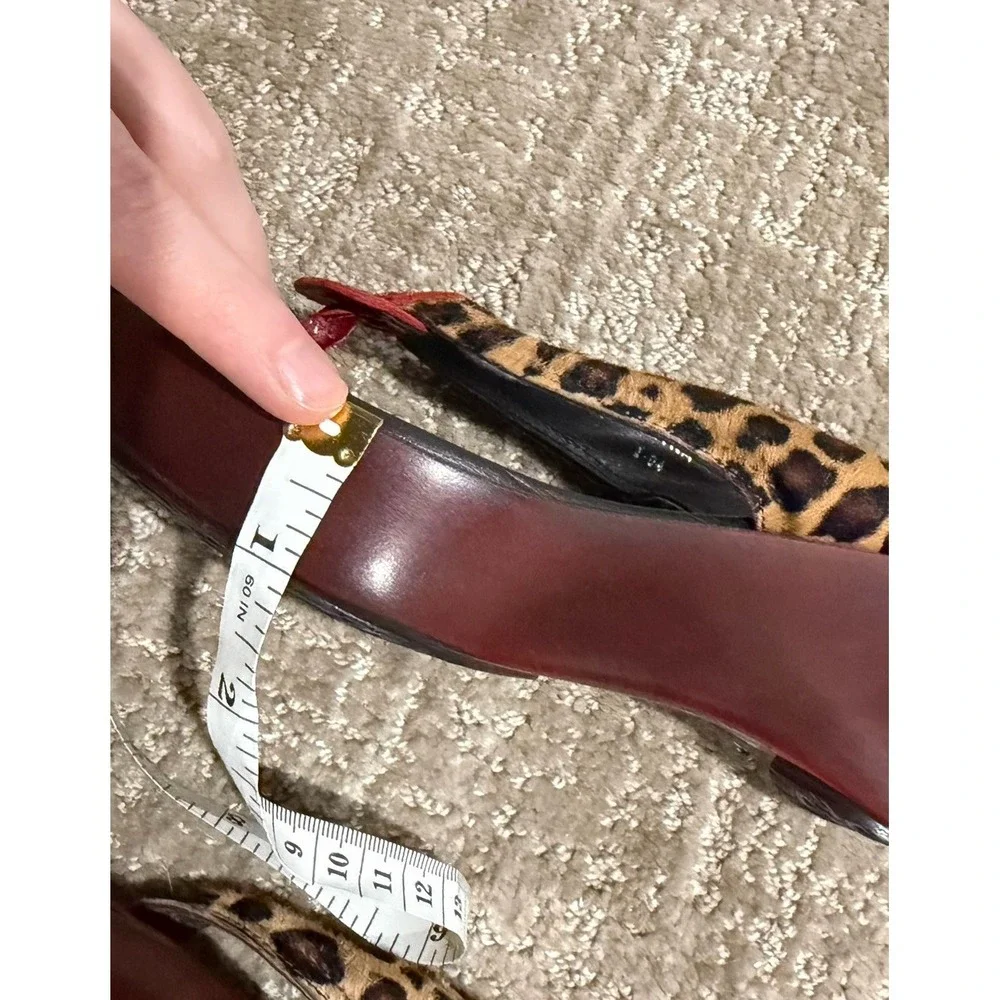 Donald J. Pliner Cortina Leopard Haircalf Wedge Sandals Italy 7.5